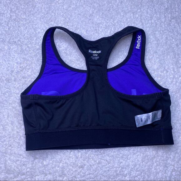 Reebok Sports Bra Blue and Black Medium - Picture 8 of 10